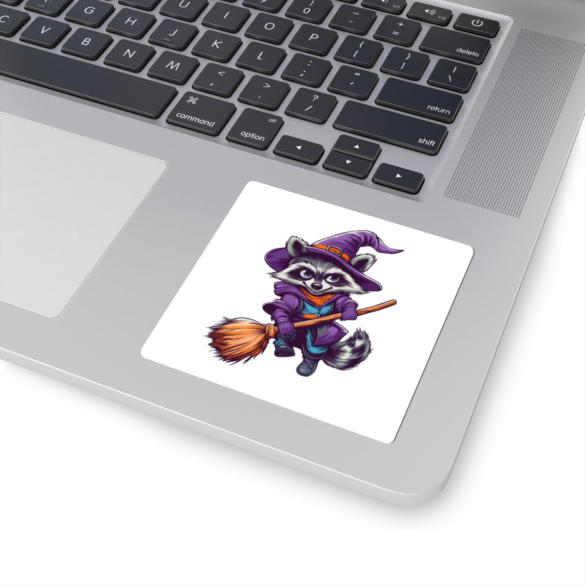 Goblin-Core Raccoon Witch Sticker | Durable Vinyl | Magical Creature Decor | Perfect for Indoor Spaces | Quick & Bubble-Free Application