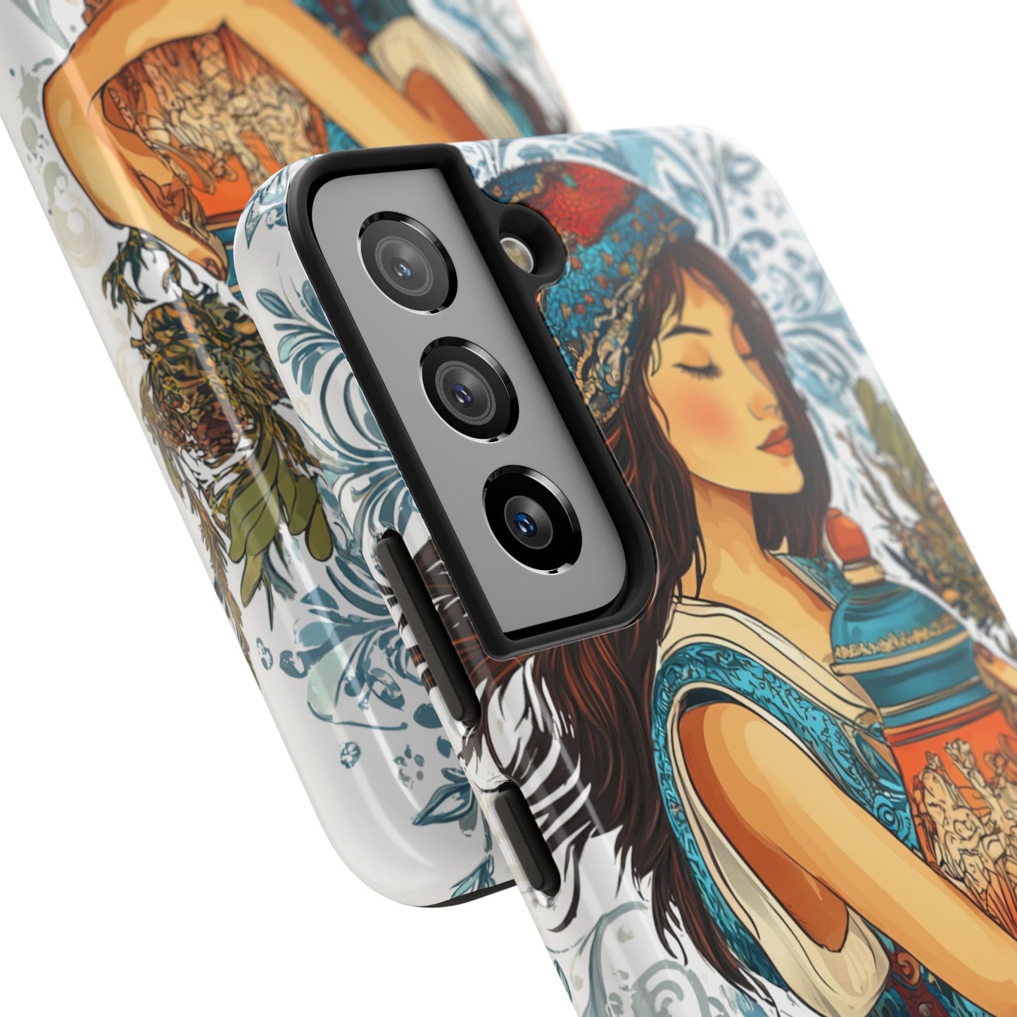 Aquarius Zodiac Phone Case – Impact-Resistant, Polycarbonate Shell, TPU Lining, Wireless Charging Compatible, Glossy Finish, Shockproof Design