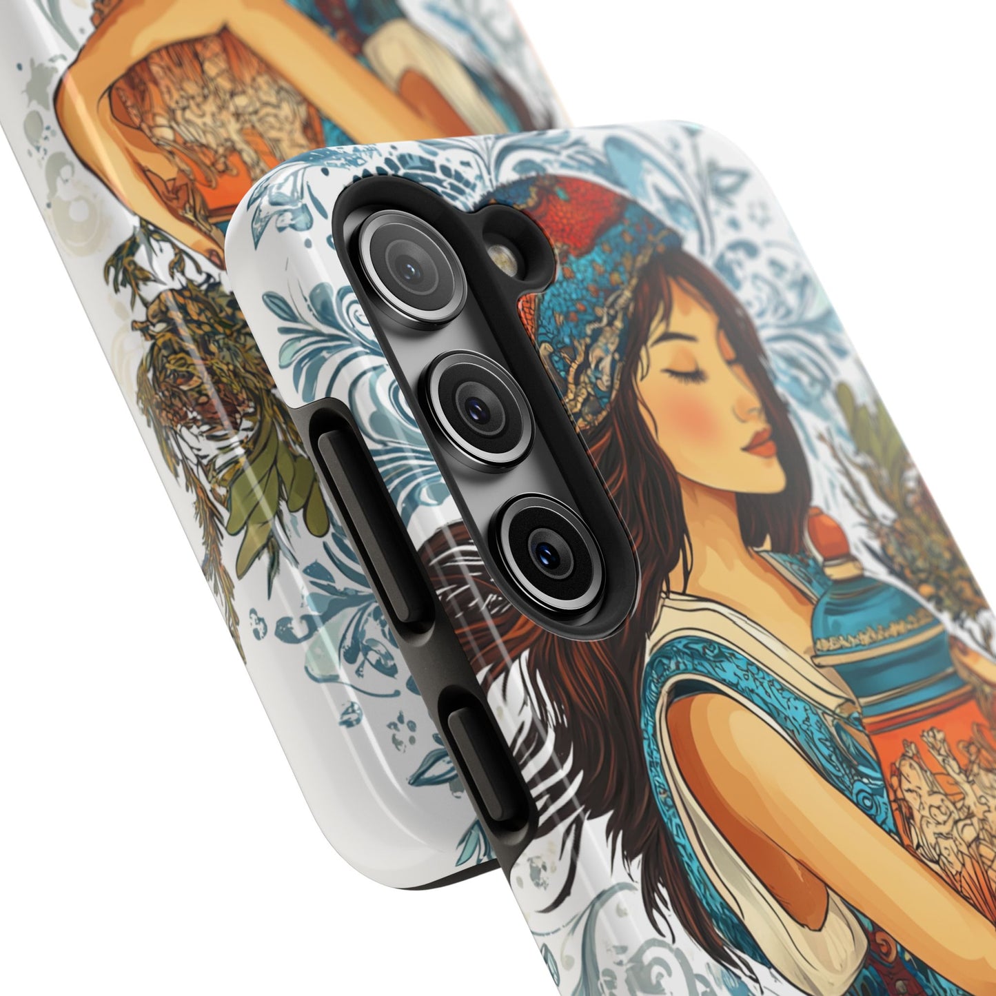 Aquarius Zodiac Phone Case – Impact-Resistant, Polycarbonate Shell, TPU Lining, Wireless Charging Compatible, Glossy Finish, Shockproof Design
