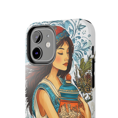 Aquarius Zodiac Phone Case – Impact-Resistant, Polycarbonate Shell, TPU Lining, Wireless Charging Compatible, Glossy Finish, Shockproof Design