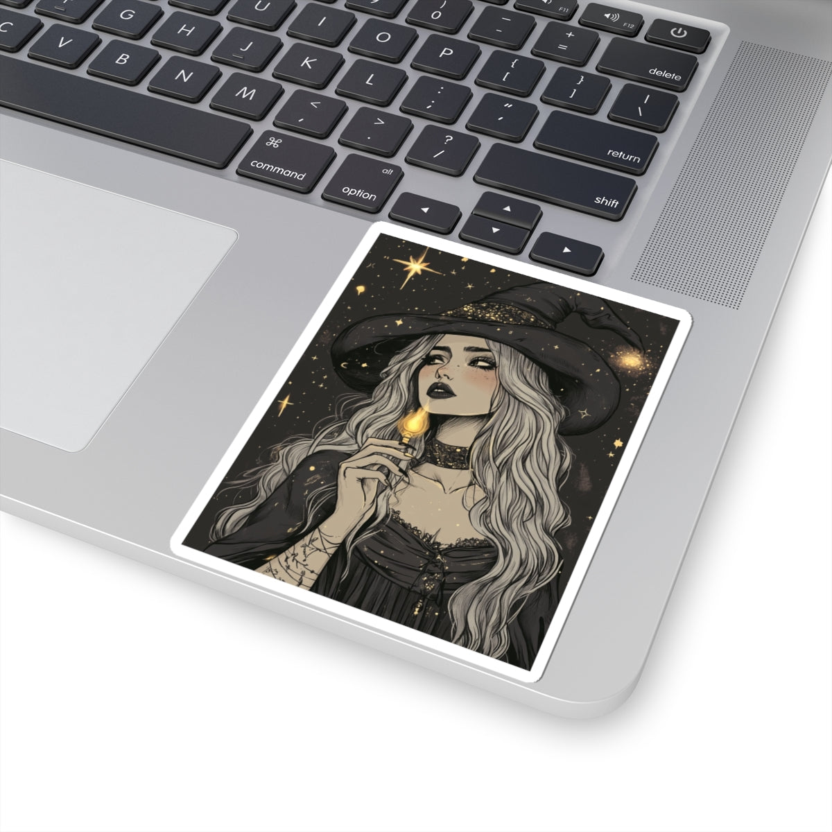 Astrology Witch Girl Sticker | Durable Vinyl | Cosmic Witch Decor | Perfect for Indoor Spaces | Quick & Bubble-Free Application