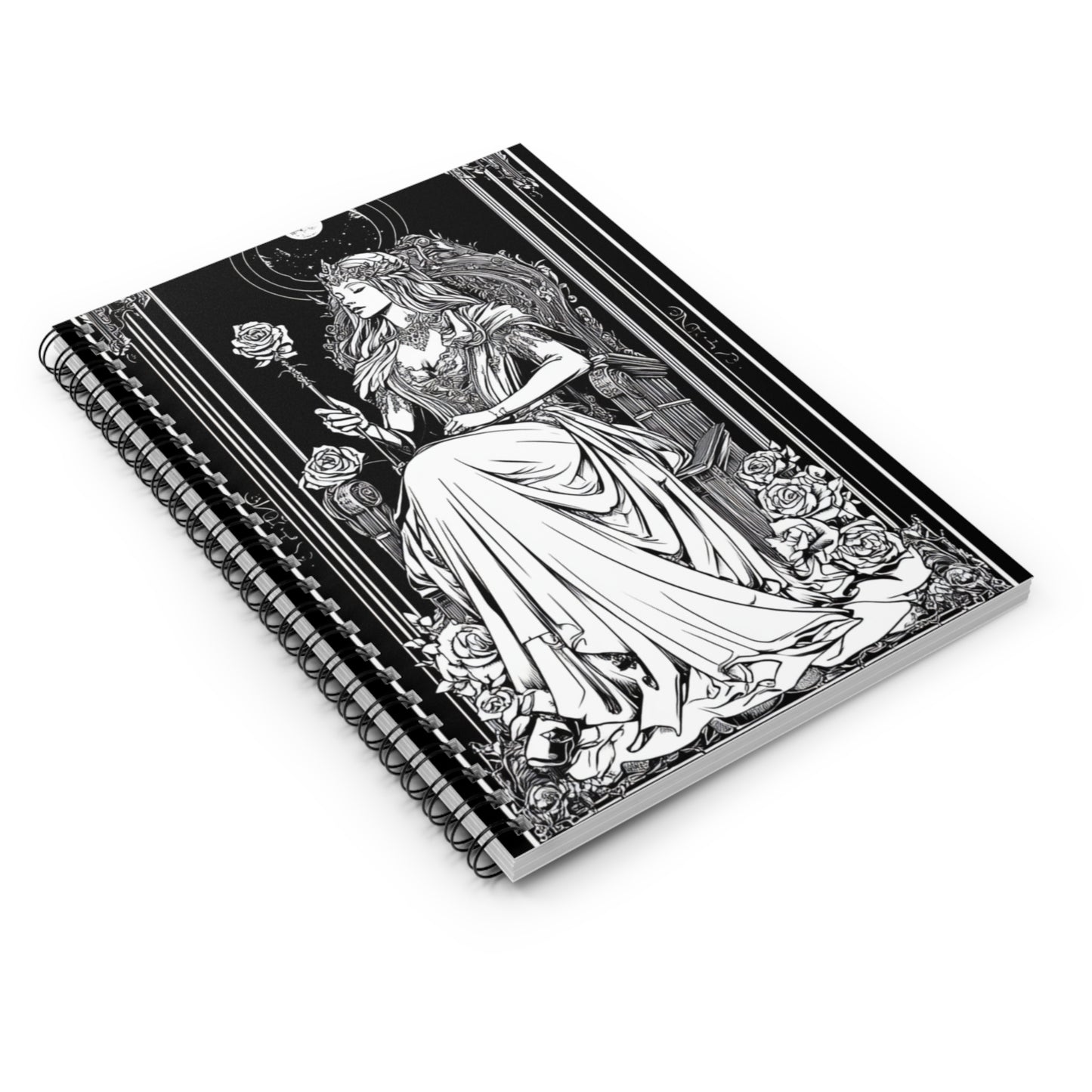 Ruled Line Spiral Notebook - The High Priestess Themed Note Book
