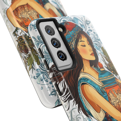 Aquarius Zodiac Phone Case – Impact-Resistant, Polycarbonate Shell, TPU Lining, Wireless Charging Compatible, Glossy Finish, Shockproof Design
