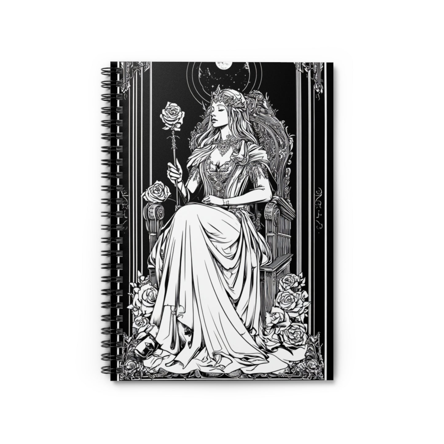 Ruled Line Spiral Notebook - The High Priestess Themed Note Book