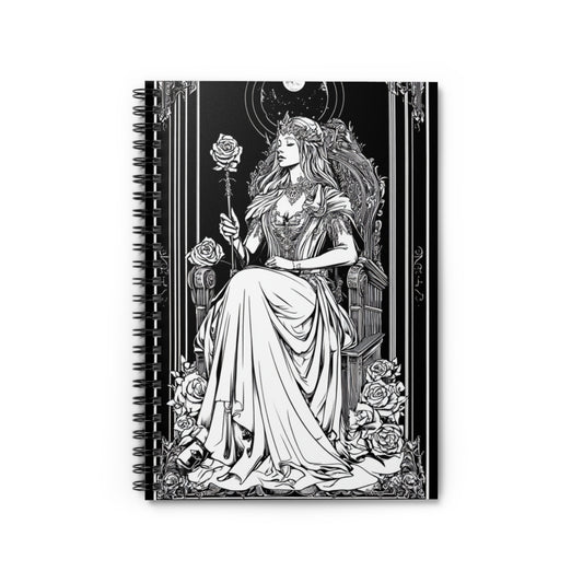 Ruled Line Spiral Notebook - The High Priestess Themed Note Book